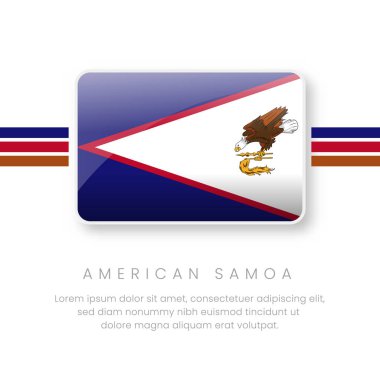 Ulusal Amerikan Samoa Bayrağı. Vektör Amerikan Samoa Düğmesi Bayrağı. Gerçekçi Ulusal Bayrak Tasarımı ve Vektör Şablonu.