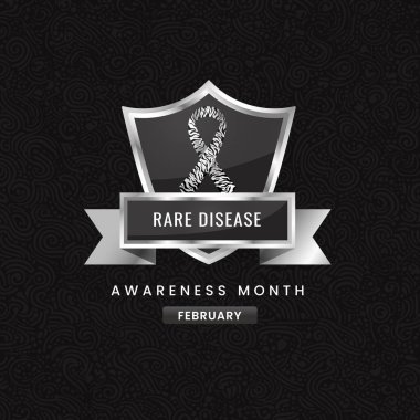 Zebra tasarımı Sliver kurdelesi ile Ender Hastalıklar farkındalık ayı arka plan tasarımı.