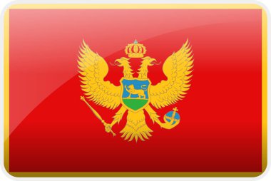 Karadağ bayrağı, resmi renkler ve doğru orantı. Ulusal Karadağ bayrağı. Vektör illüstrasyonu.