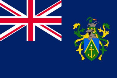 Pitcairn Adaları bayrağı, resmi renkler ve doğru orantı. National Pitcairn Adaları bayrağı. Vektör illüstrasyonu