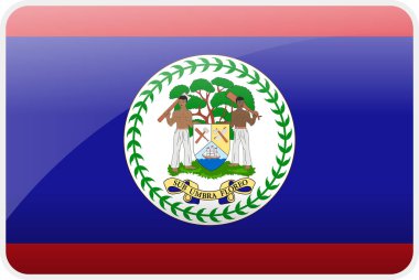 Bayrak, resmi renkler ve doğru orantı. Ulusal Belizean ikon bayrağı. Vektör illüstrasyonu.