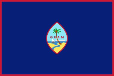 Guam Country bayrağı kırmızı ve mavi renkli arka plan. Gerçekçi ulusal bayrak tasarımı. Soyut vektör şablonu.