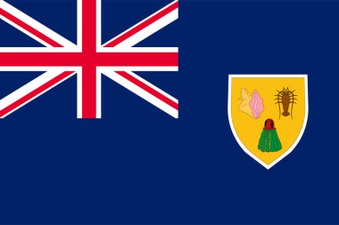 Turks ve Caicos adaları bayrak desenleri sallıyor. Gerçekçi ulusal bayrak tasarımı. Soyut vektör şablonu.
