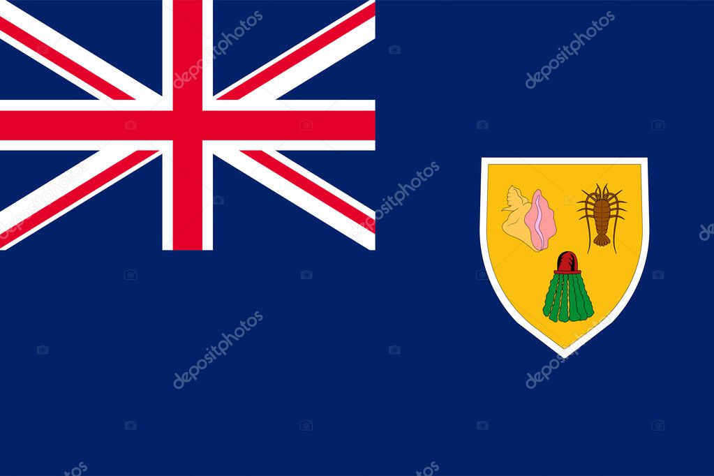 Turks and Caicos islands waving flag pattern background. Realistic national flag design. Abstract vector template.