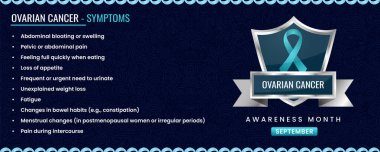 Semptomları olan orijinal Yumurtalık Kanseri kurdelesi, Şablon bazlı Kalkan Tasarımı.