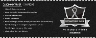 Belirtileri olan orijinal Karsinoid Tümör Kanser Kurdelesi, Şablon Bazlı Kalkan Tasarımı.