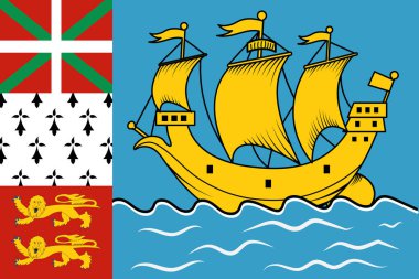 Saint Perre ve Miquelon bayrağı, resmi renkler ve doğru orantı. National Saint Perre ve Miquelon bayrağı. Vektör illüstrasyonu