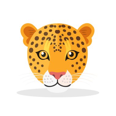 Güleryüzlü kaplan suratının vektör çizimi Gölge Yüzlü Şirin Hayvan yüzü simgesi.