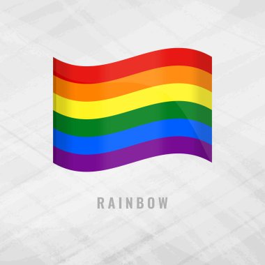 Kırmızı, Turuncu, Sarı, Yeşil, Mavi ve Mor çizgili canlı Gökkuşağı Bayrağı, LGBTQ + Gurur, Çeşitlilik ve Kapsama