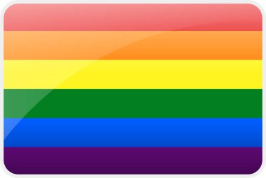 Canlı Gökkuşağı Bayrak Temsilcisi LGBTQ + Gurur, Ayrımcılık ve Kırmızı, Turuncu, Sarı, Yeşil, Mavi ve Mor Çizgili Çeşitlilik.