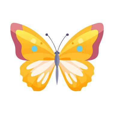 Bir kelebeğin vektör illüstrasyonu, dekor ve simgeler için güzel böcek karakteri.