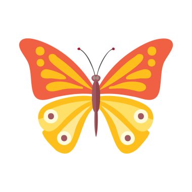 Kelebeğin Vektör İllüstrasyonu, Güzel Karakter simgeler ve dekorlar.