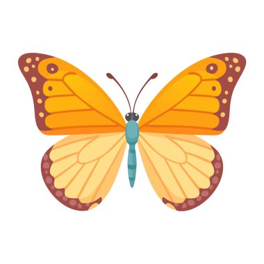 Güzel Kelebeğin Vektör İllüstrasyonu, Dekorasyon için Şirin Karakter.