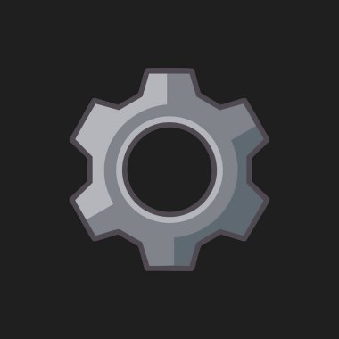 Industrial Steel Gear Mekanizması, Mühendislik ve Teknoloji Çarkı. Vektör illüstrasyonu.