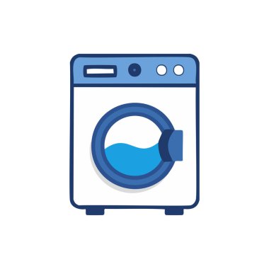 Ön Yükleme Makinesi - Çamaşır Bakımı Ev Aletleri, Vektör Tasarımı