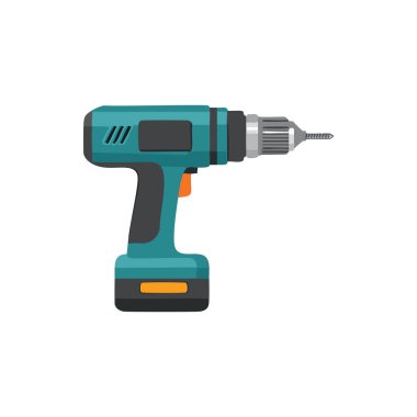 Kablosuz Güç Matkabı, İnşaat ve Ev Geliştirme El Aracı, Vektör ögesi.