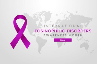 Magenta ipek kurdelesiyle Eozinofi Bozukluğu Farkındalık Ay arkaplan tasarımı