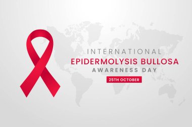 Kırmızı ipek kurdeleli Epidermolysis Bullosa Farkındalık Günü arka plan tasarımı.