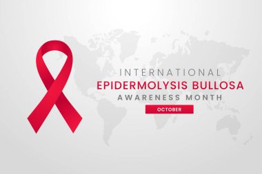 Kırmızı ipek kurdeleli Epidermolysis Bullosa Farkındalık Ay arkaplan tasarımı.