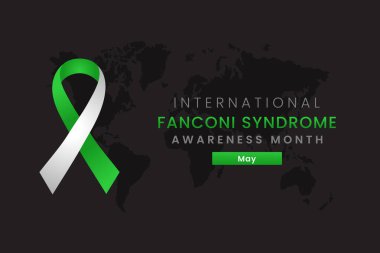 Yeşil ve Beyaz ipek kurdeleli Fanconi Sendromu Ayın Farkındalık Tasarımı.