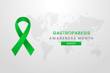 Yeşil ipek kurdeleli Gastroparesis Farkındalık Ay arkaplan tasarımı.