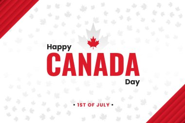 Kanada Günü 'nüz kutlu olsun. Kırmızı ve Beyaz Renk tabanlı tasarım.