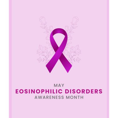 Magenta ipek kurdelesiyle Eozinofi Bozukluğu Farkındalık Ay arkaplan tasarımı.
