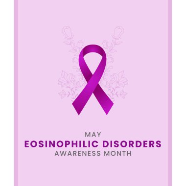 Magenta ipek kurdelesiyle Eozinofi Bozukluğu Farkındalık Ay arkaplan tasarımı.