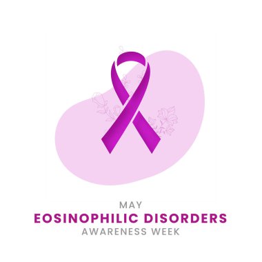 Magenta ipek kurdeleli Eozinofi Bozukluğu Bilinç Haftası arka plan tasarımı.