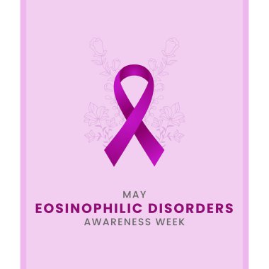 Magenta ipek kurdeleli Eozinofi Bozukluğu Bilinç Haftası arka plan tasarımı.