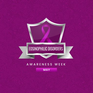 Magenta ipek kurdeleli Eozinofi Bozukluğu Bilinç Haftası arka plan tasarımı.
