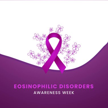 Magenta ipek kurdeleli Eozinofi Bozukluğu Bilinç Haftası arka plan tasarımı.