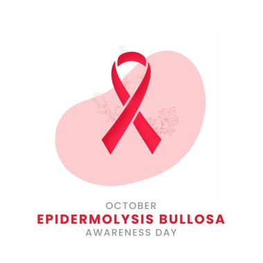 Kırmızı ipek kurdeleli Epidermolysis Bullosa Farkındalık Günü arka plan tasarımı.