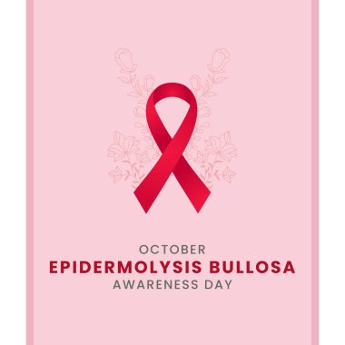 Kırmızı ipek kurdeleli Epidermolysis Bullosa Farkındalık Günü arka plan tasarımı.