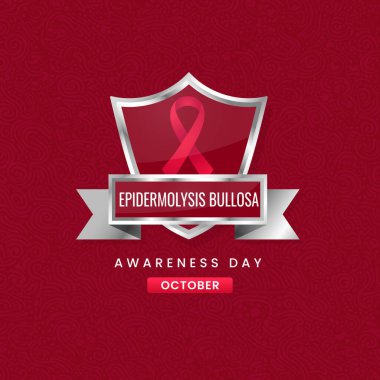 Kırmızı ipek kurdeleli Epidermolysis Bullosa Farkındalık Günü arka plan tasarımı.