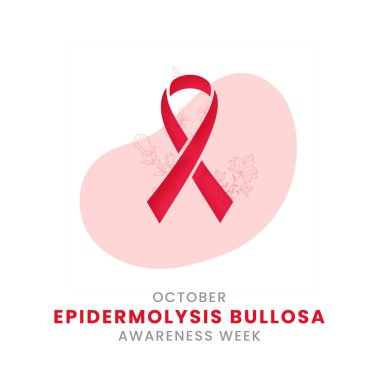 Kırmızı ipek kurdeleli Epidermolysis Bullosa Farkındalık Ay arkaplan tasarımı.