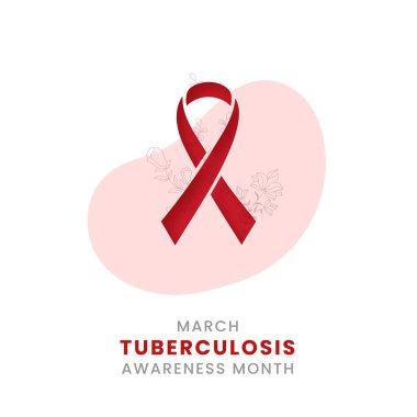 Kırmızı ipek kurdeleli tüberküloz Farkındalık Ay arkaplan tasarımı.