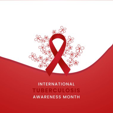 Kırmızı ipek kurdeleli tüberküloz Farkındalık Ay arkaplan tasarımı.