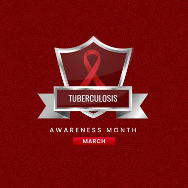 Kırmızı ipek kurdeleli tüberküloz Farkındalık Ay arkaplan tasarımı.