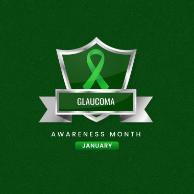 Yeşil ipek kurdeleli Glaucoma Farkındalık Ay arkaplan tasarımı.