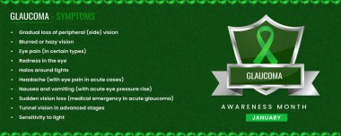 Orijinal Glaucoma Belirtileri ile Farkındalık kurdelesi, Şablon Bazlı Kalkan Tasarımı.