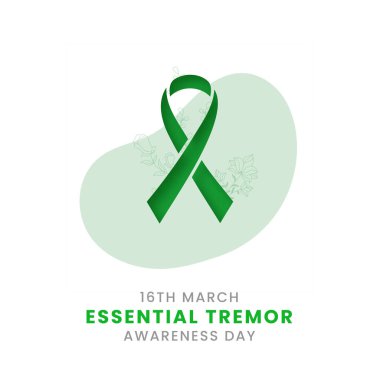 Yeşil ipek kurdeleli Temel Titreşim Bilinci Günü arkaplan tasarımı.