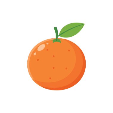 Yeşil Yapraklı Canlı Portakal - Sağlıklı Yiyecek ve İçecek Tasarımları İçin Taze Citrus Meyve Simgesi.
