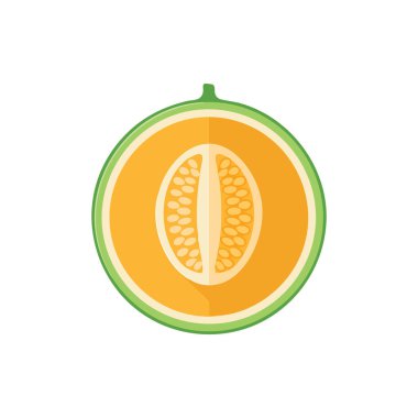 Kavun Resimleri Çapraz Bölüm, Yeşil Kabuklu Turuncu Kavun Grafiği.