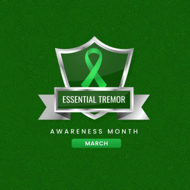 Yeşil ipek kurdeleli Temel Titreşim Farkındalığı Ay arkaplan tasarımı.