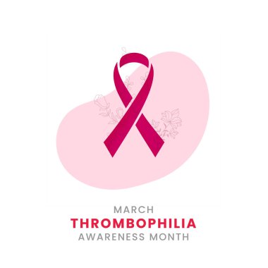 Kırmızı ipek kurdeleli Thrombophilia Farkındalık Ay arkaplan tasarımı.
