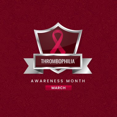 Kırmızı ipek kurdeleli Thrombophilia Farkındalık Ay arkaplan tasarımı.