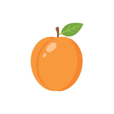 Yapraklı Parlak Turuncu Çizim, Tasarım İçin Minimalist Meyve Sanatı.