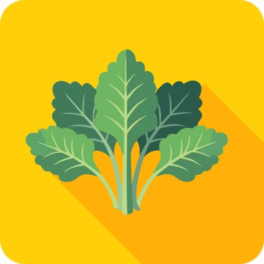 Taze Hardal Yeşilleri Toplu Düz Tasarım Sarı Arkaplan Simgesi.