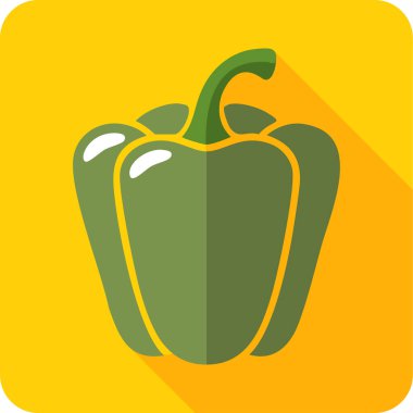 Yeşil Çan Biber Resimleri Sarı Arkaplanda.